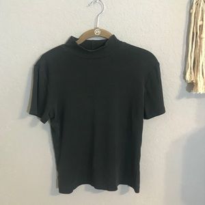 Black mock neck top